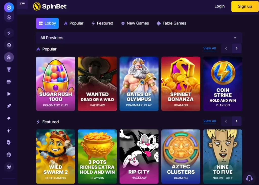 Online Games at Spin Bet