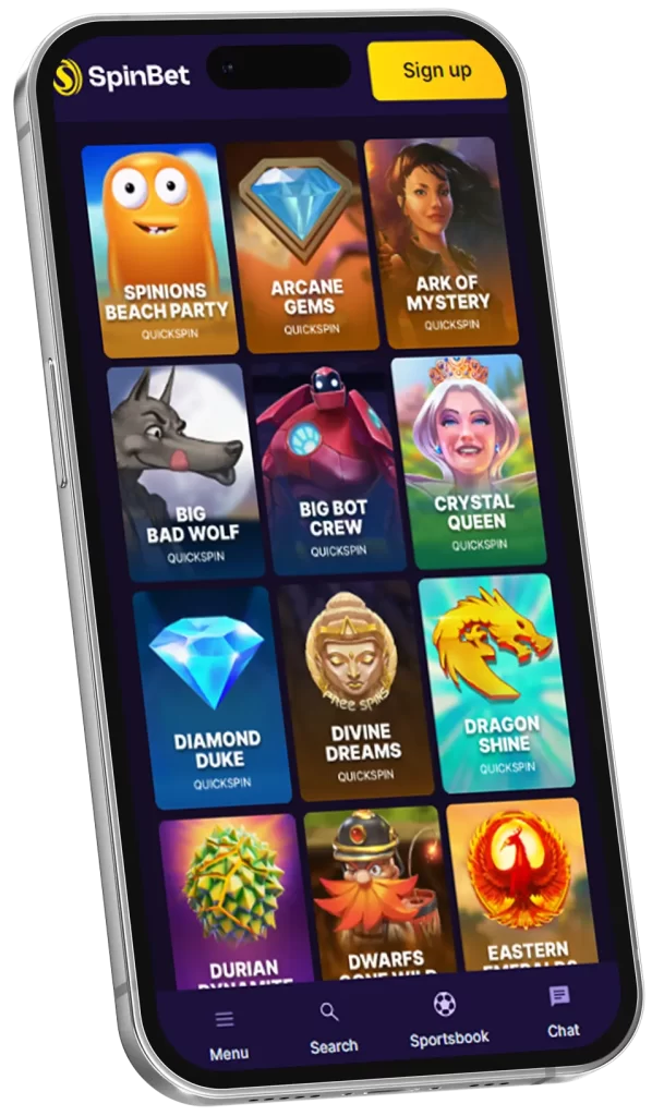 Games on Spin Bet App