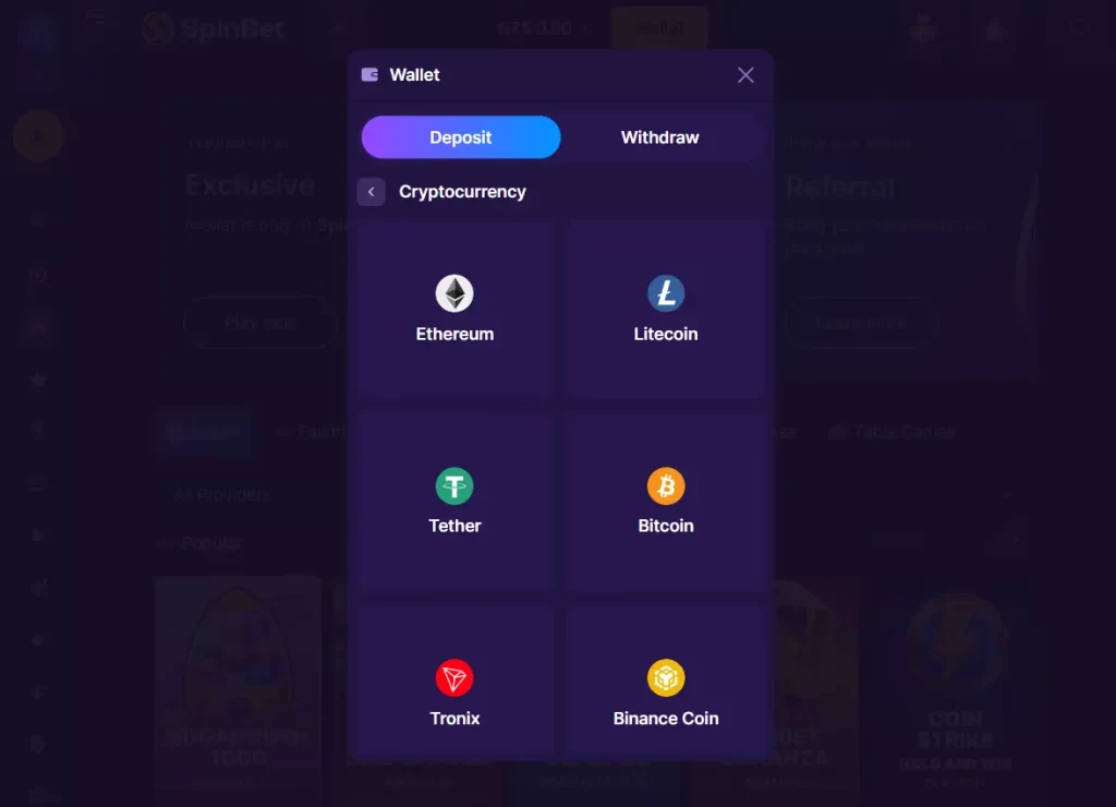Payment Methods for Deposits