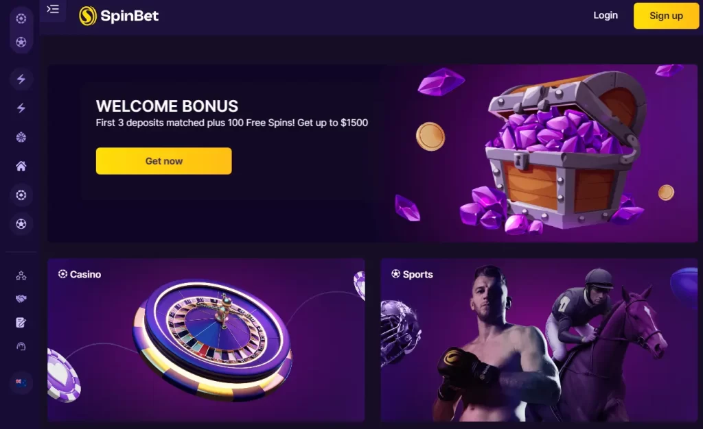 SpinBet Main Page