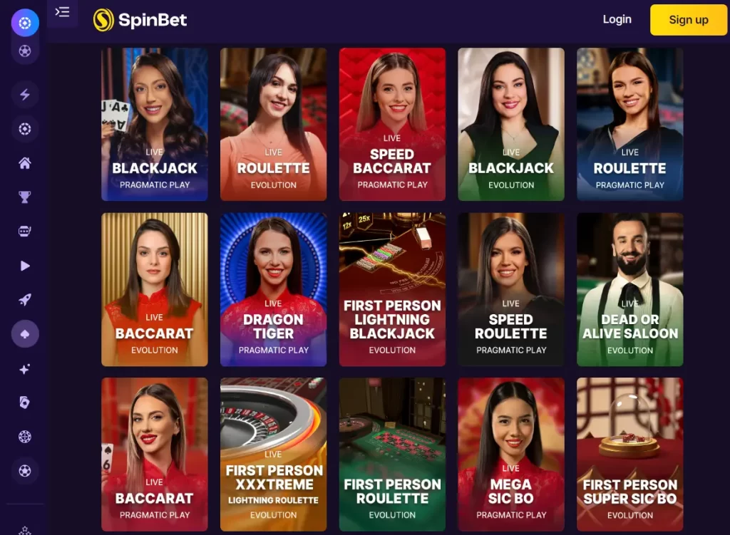 Table Games at SpinBet NZ