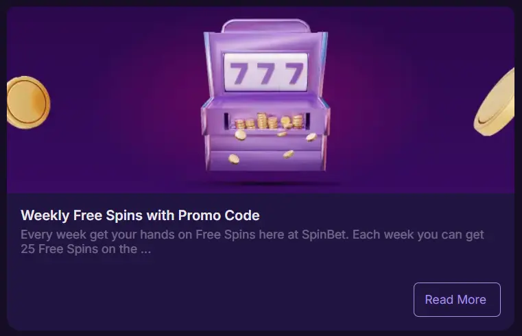 Weekly Free Spins with SpinBet Promo Code