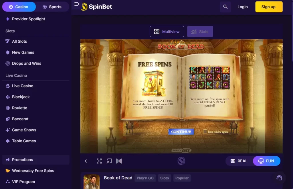 Book of Dead with Free Spins Feature